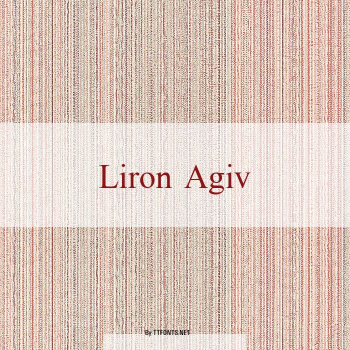 Liron Agiv example